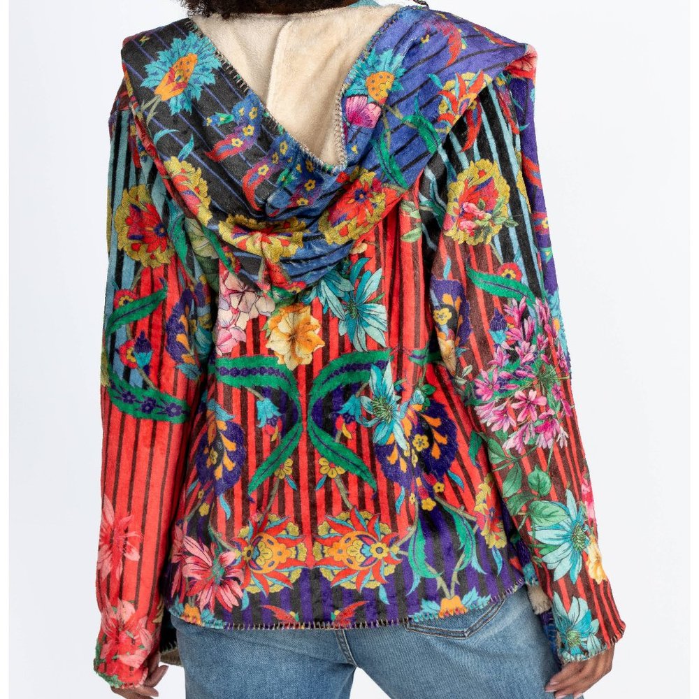 Johnny Was RICO Sherpa Hoodie Cardigan Jacket Top